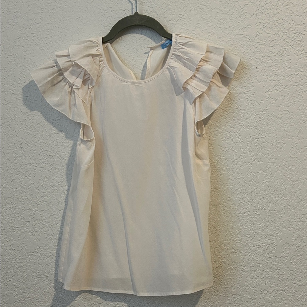 ANTONIO MELANI Cream Ruffle Sleeve Blouse
